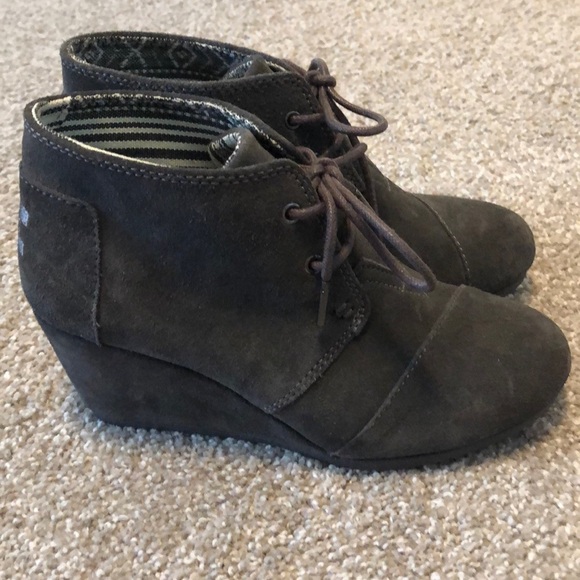 TOMS Grey Wedge Bootie - Picture 6 of 8